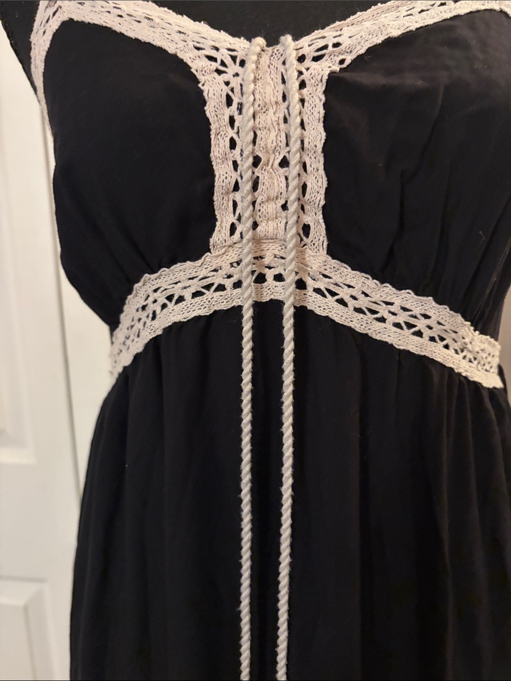 1.State Crochet Trim Black Maxi Dress - Picture 5 of 9